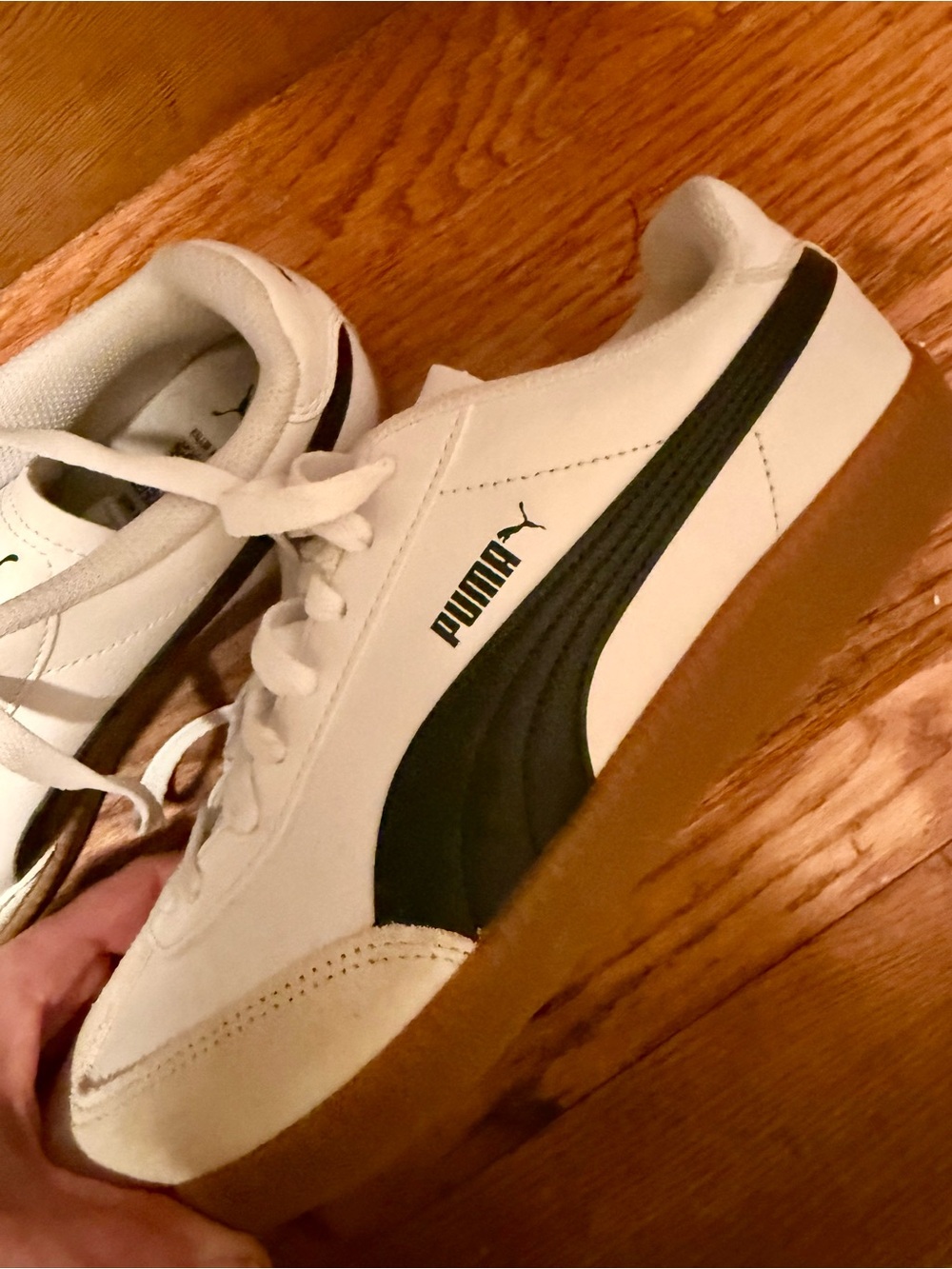 Puma White Sneakers with Black Formstrip and Gum Sole